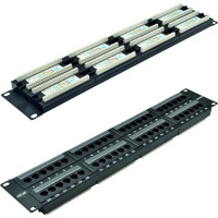 Патч-панель 19" NEOMAX [NM-PP-2U48P-UC5E-DB-109-BK] 2U, 48 портов, кат.5E, UTP, Dual IDC, кабельный